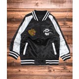 10-6ブラック | 刺繍入り中綿スカジャン キッズ 子供服 | ZI-ON