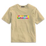 18-14ベージュ | ボックスロゴプリントＴシャツ キッズ 子供服 | ZI-ON