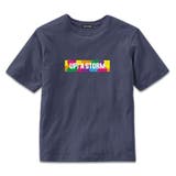 18-17ネイビー | ボックスロゴプリントＴシャツ キッズ 子供服 | ZI-ON