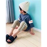 20-2ベージュ | キッズ 7分丈 サイドラインパンツ | ZI-ON