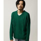 15F/GREEN | Vネックニット メンズ セーター | ZIP CLOTHING STORE