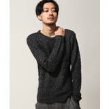 BLACK杢 | クルーネックニット メンズ ニット | ZIP CLOTHING STORE