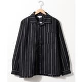 8ブラックストライプ | ポリトロ長袖オープンカラーシャツ【160201bn】 | Nilway