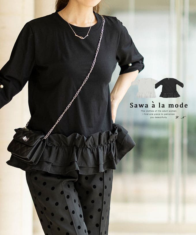 トーガプルラ フリル ラップワンピース ブラック シャツ ドレス モード 大人 トーガプルラ フリル ラップワンピース ブラック シャツ ドレス