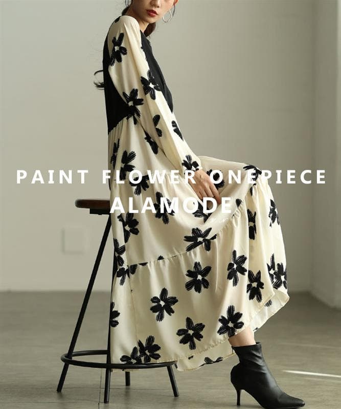 冬新作 私だけの花模様を描いた切替ティアードロングワンピース レディース ファッション ワンピース アイボリー 長袖 ロング丈 大人可愛い 40代 レディースファッション 50代女性 ファッション 60代 ミセスファッション サワアラモード sawaalamode otona aljun-943s 私だけの花模様を描いた切替ティアードロングワンピース レディース