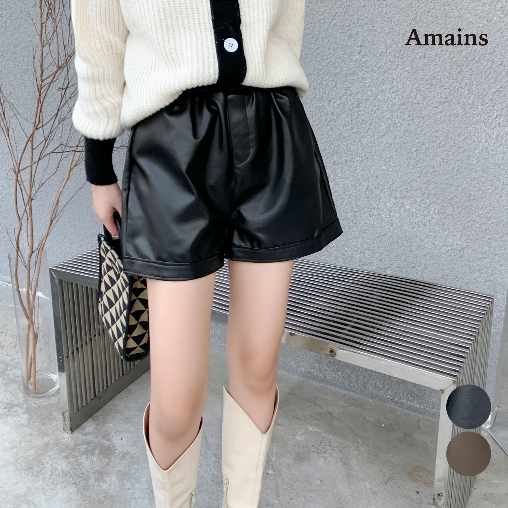 フェイクレザーショートパンツ[品番：ABIW0009842]｜ABITOKYO （アビ