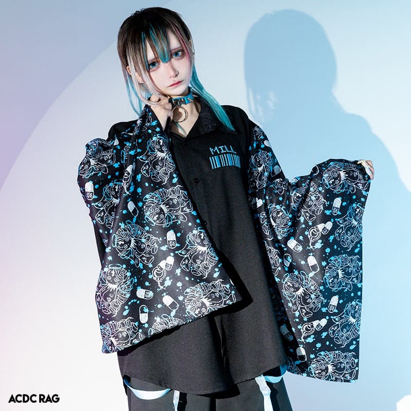 BLOODミル　キモノシャツ BLOODミル キモノシャツ 長袖[品番：ACDW0002568]｜ACDCRAG
