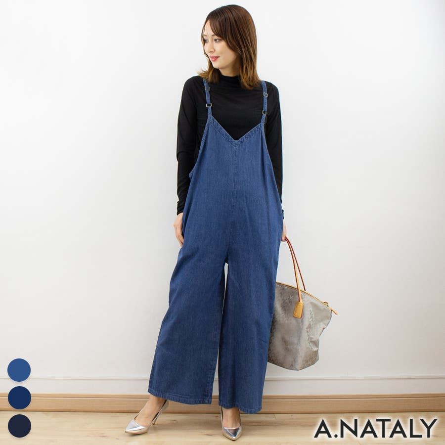 AMERI V NECK DENIM JUMPSUIT 正規品 【公式通販】