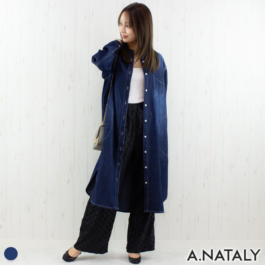 ヴィンテージ加工デニムワンピース[品番：ACTW0004519]｜A.NATALY