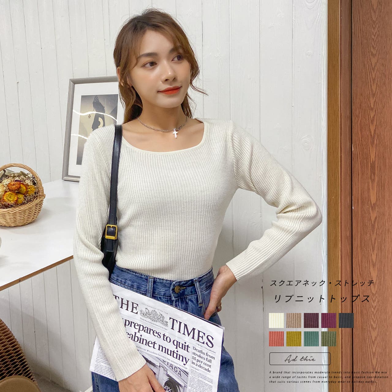 ヨリ yori ワイドカラーストレッチブラウス トップス 新品同様 36 白  