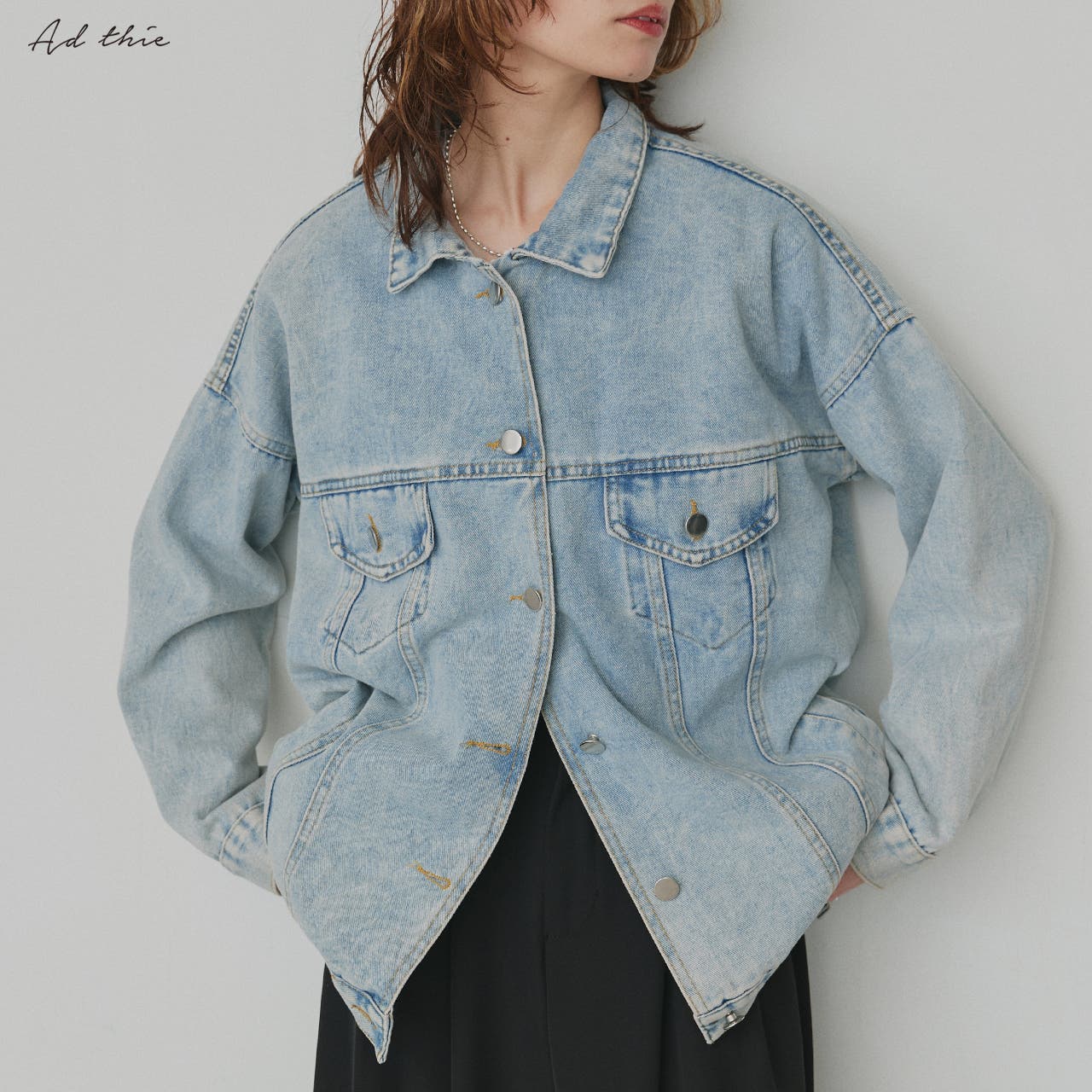 ビッグシルエット デニムジャケット[品番：ADEW0003925]｜ad thie
