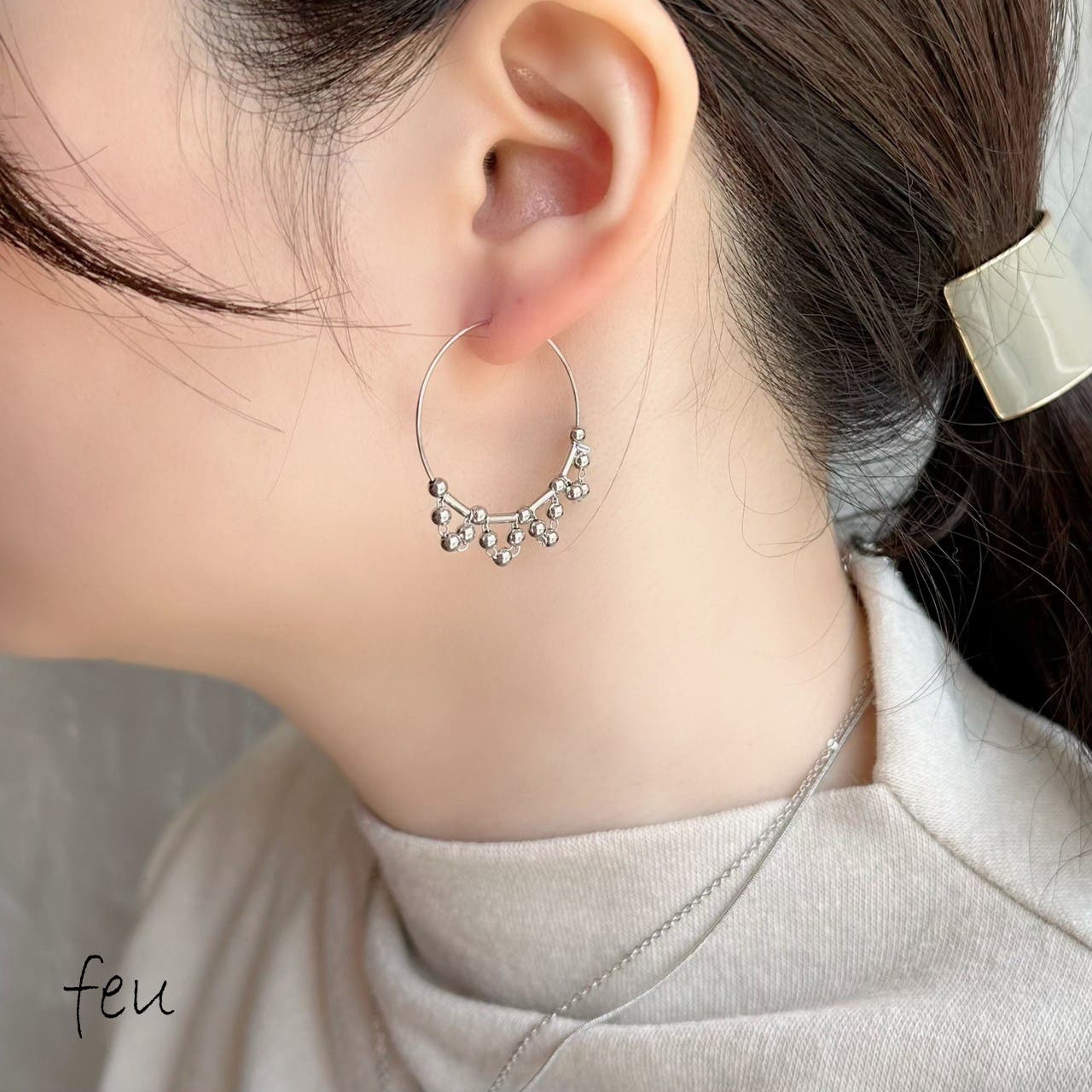 【25SS】 ELISABETTA FRANCHI チャーム付き フープピアス 楽天市場】hineri zirconia pierce | 2連 ミニ ピアス