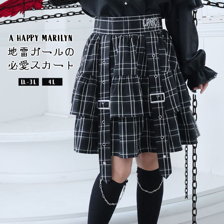 地雷系 チェック フリル[品番：AH000023933]｜A Happy Marilyn