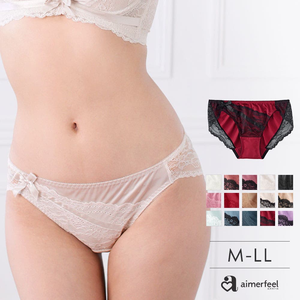 レース フルバックショーツ サテン[品番：SK000007606]｜aimerfeel