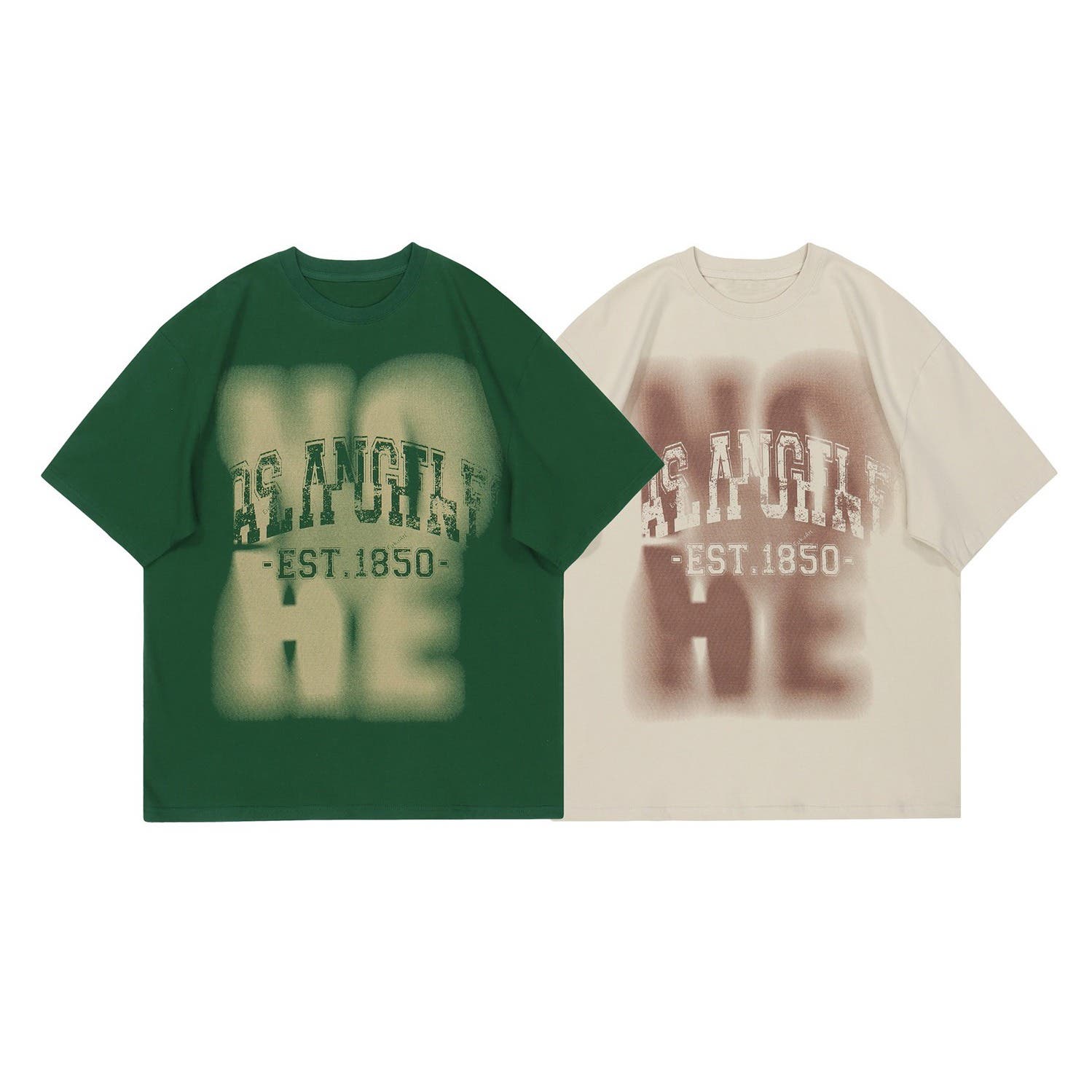 Tシャツ 古着風フロントプリントビッグTEE 半袖ビッグTシャツ[品番 