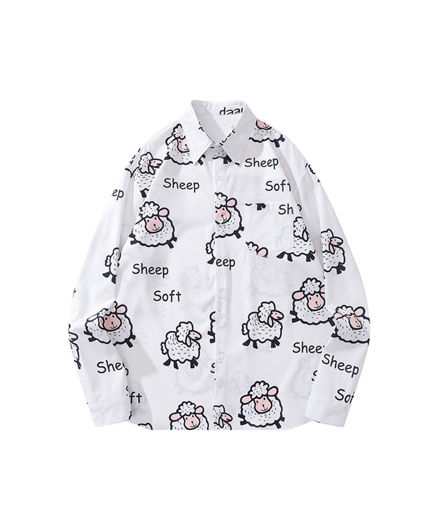 HOOK】かわいい動物イラスト総柄プリントシャツ[品番：XT000010222