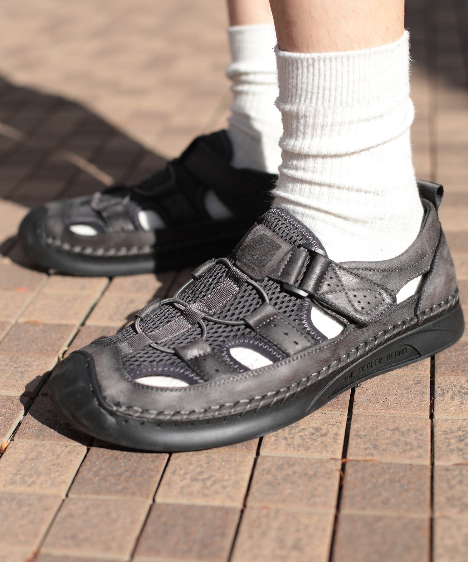 shoes365】メッシュ＆レザー アウトドアサンダル[品番