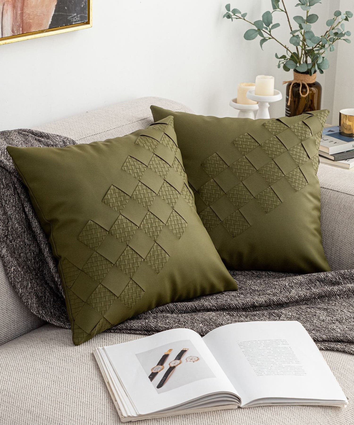 フェイクレザークッションカバー[品番：XT000011105]｜aimoha