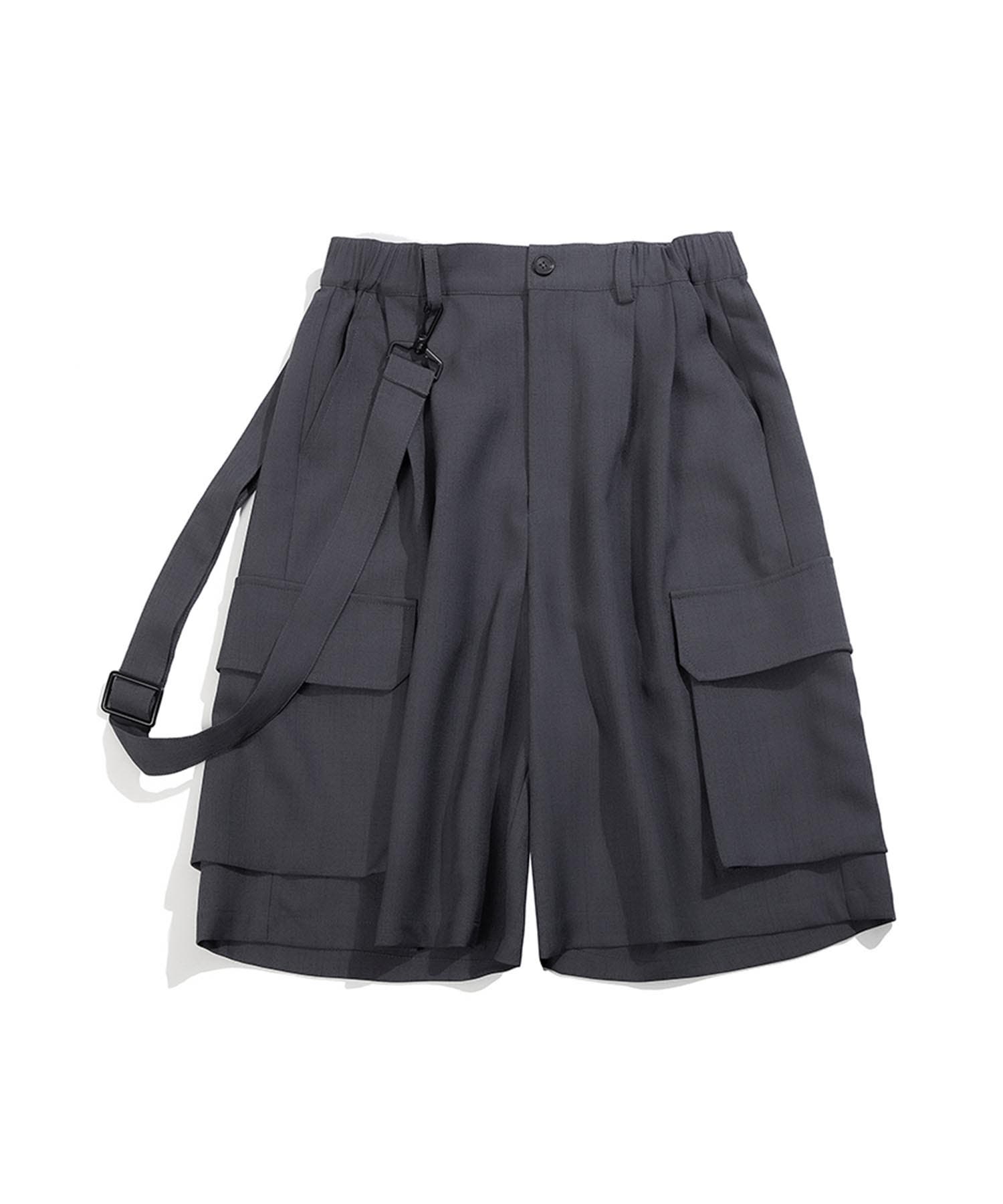 サスペンダー付きカーゴハーフパンツ[品番：XT000013706]｜HOOK
