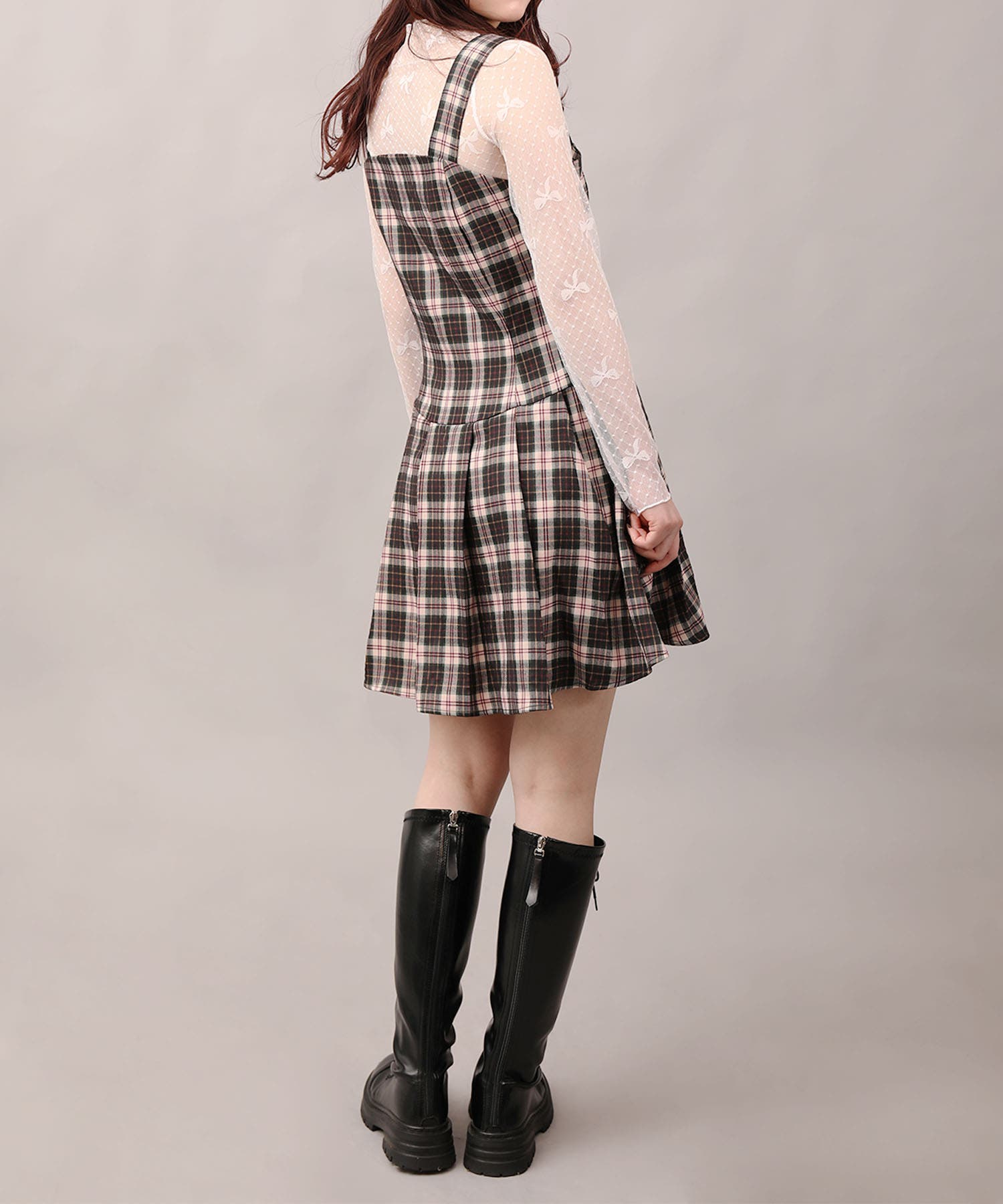 HOOK】for girls チェック柄ジャンパースカート ワンピース[品番 HOOK】for girls チェック柄ジャンパースカート ワンピース[品番