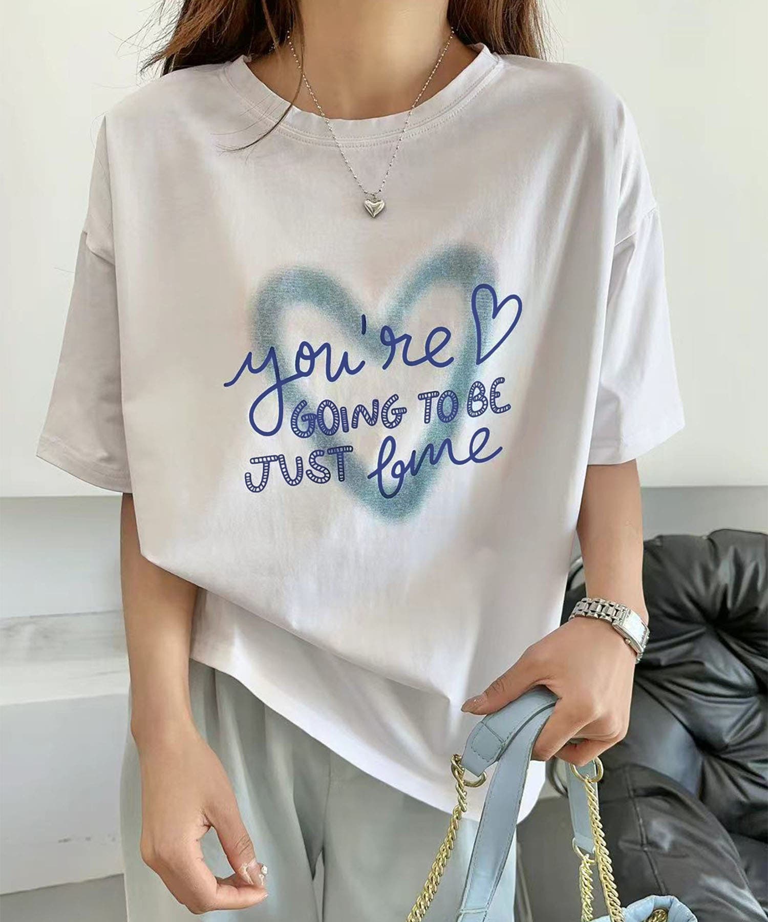 ハートロゴプリントTシャツ[品番：XT000014459]｜aimoha （アイモハ