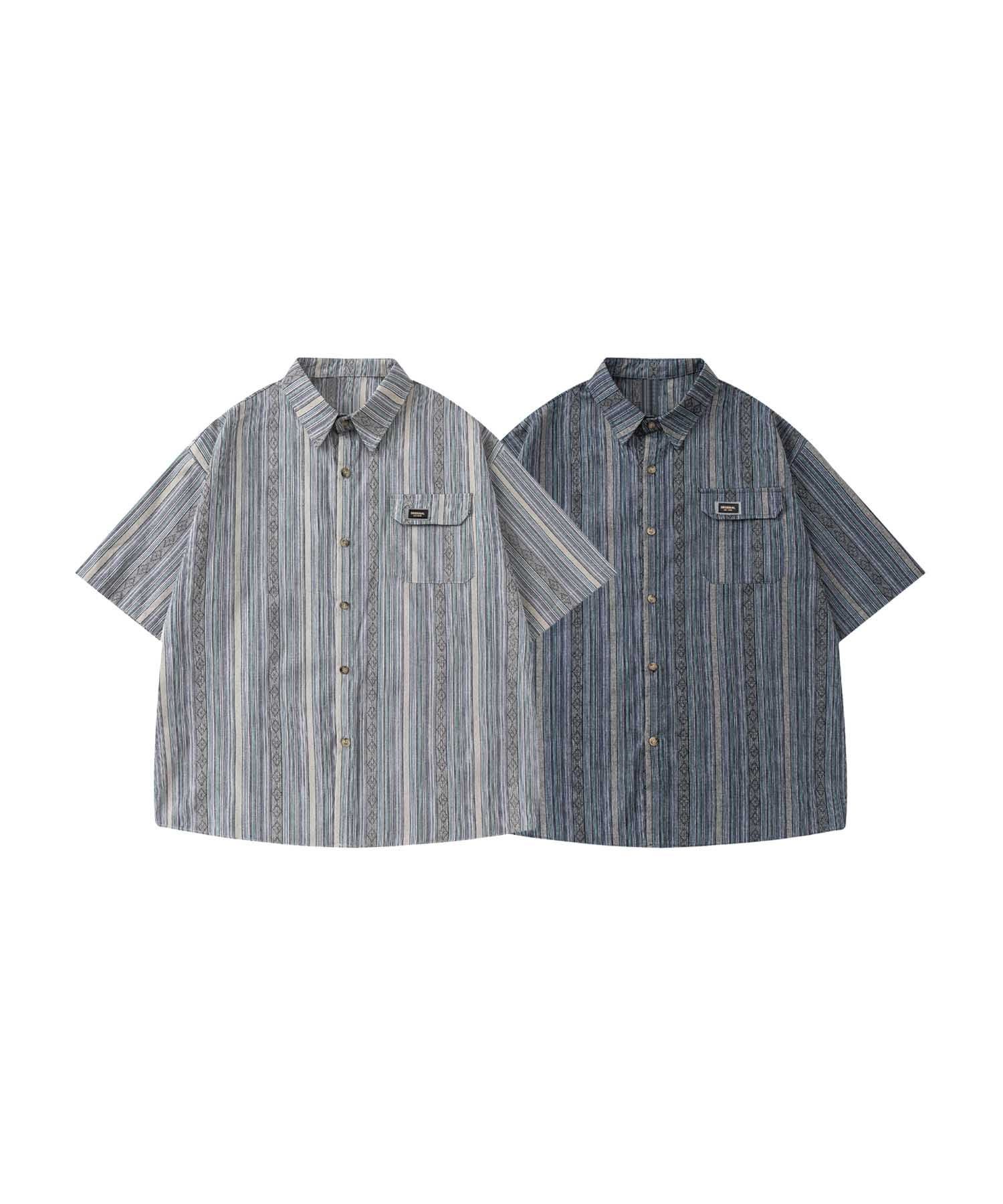 マルチストライプ半袖シャツ[品番：XT000014677]｜HOOK（フック