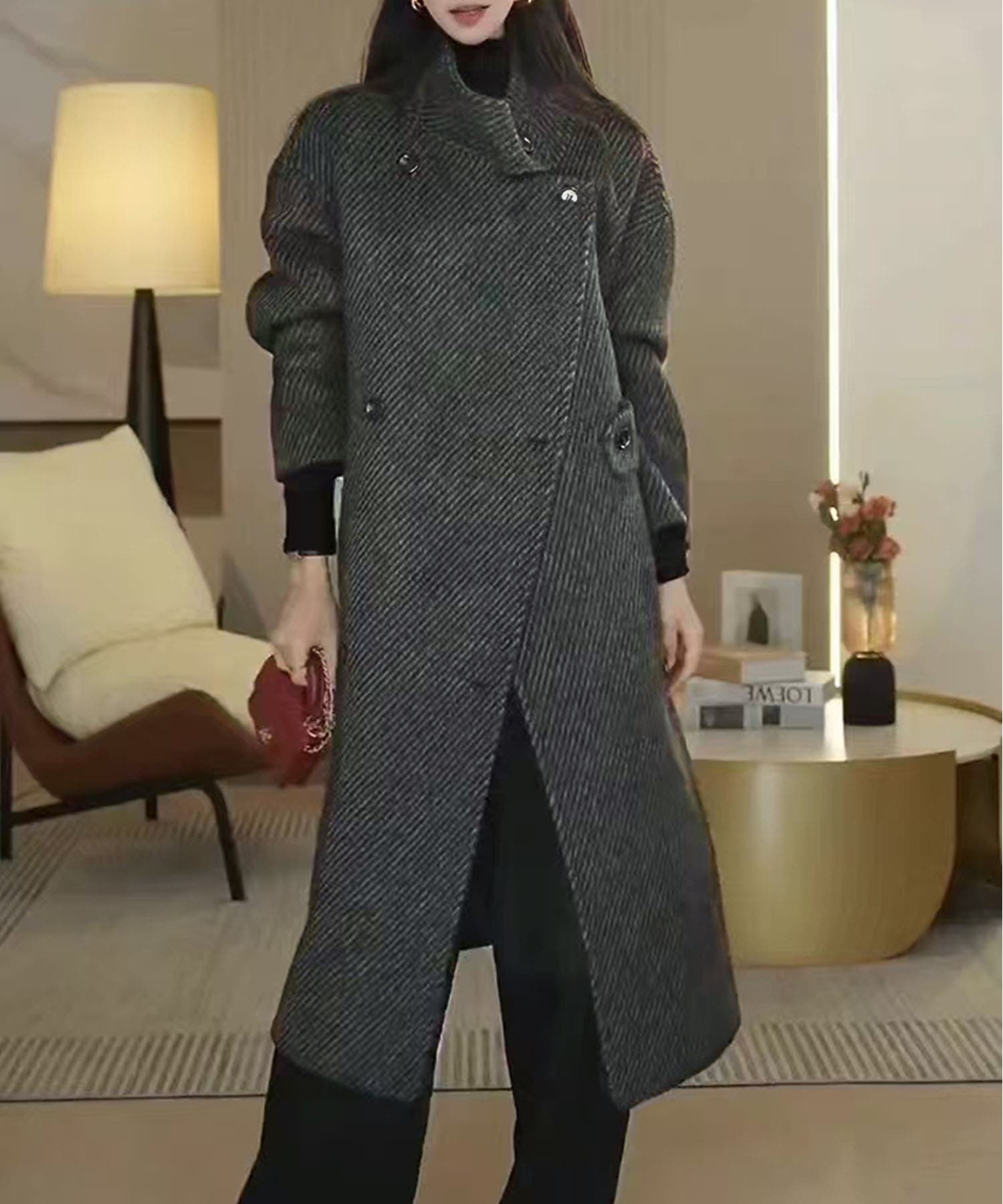 美品✨マックスアンドコー チェスターコート ベロア リボン ロング ヘリンボーン ヘリンボンロングコート（83086401） | Rose Tiara (Women