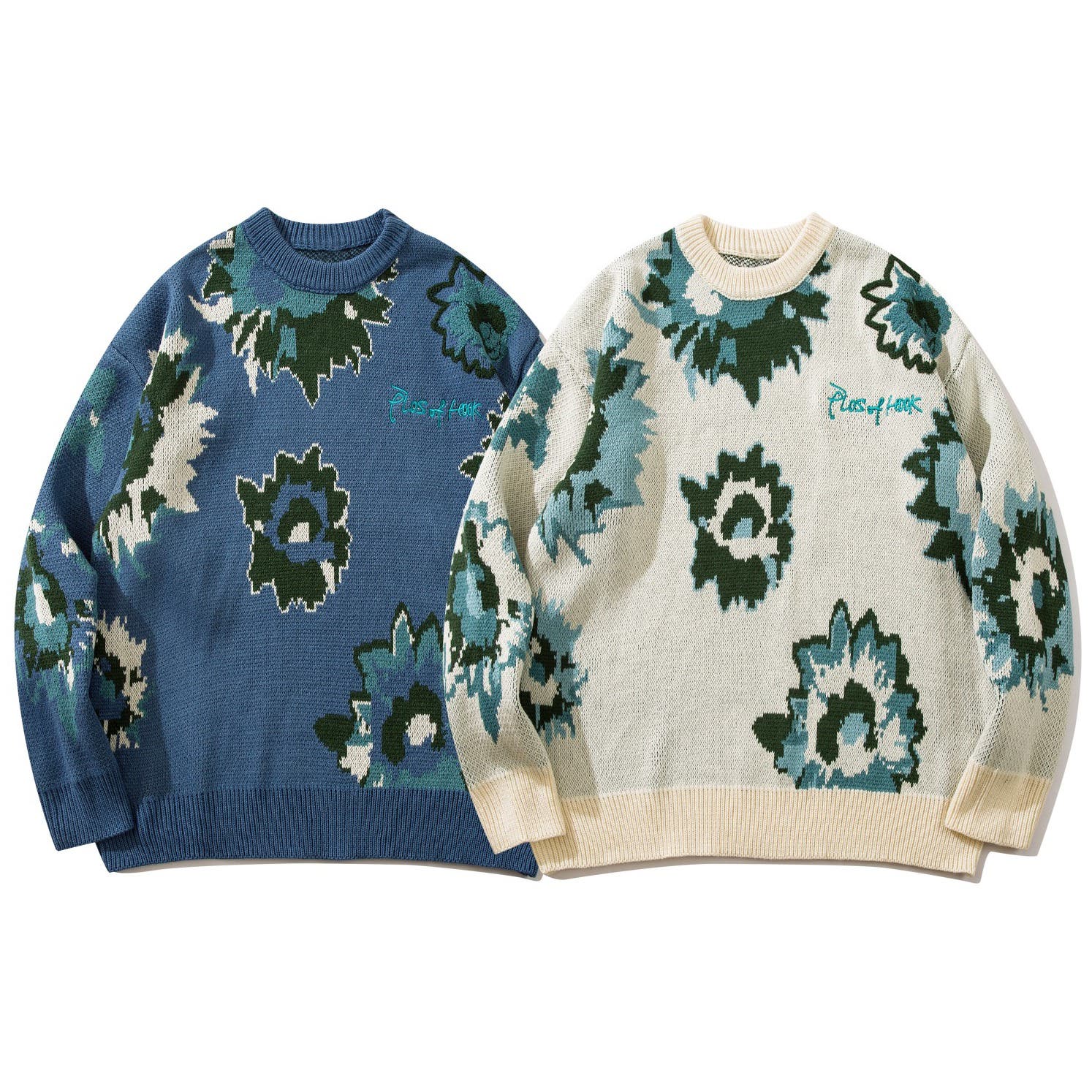 花様リクエスト 絵画 風景柄 ニット 総柄 半袖 コットンニット M 花様リクエスト 絵画 風景柄 ニット 総柄 半袖 コットンニット M