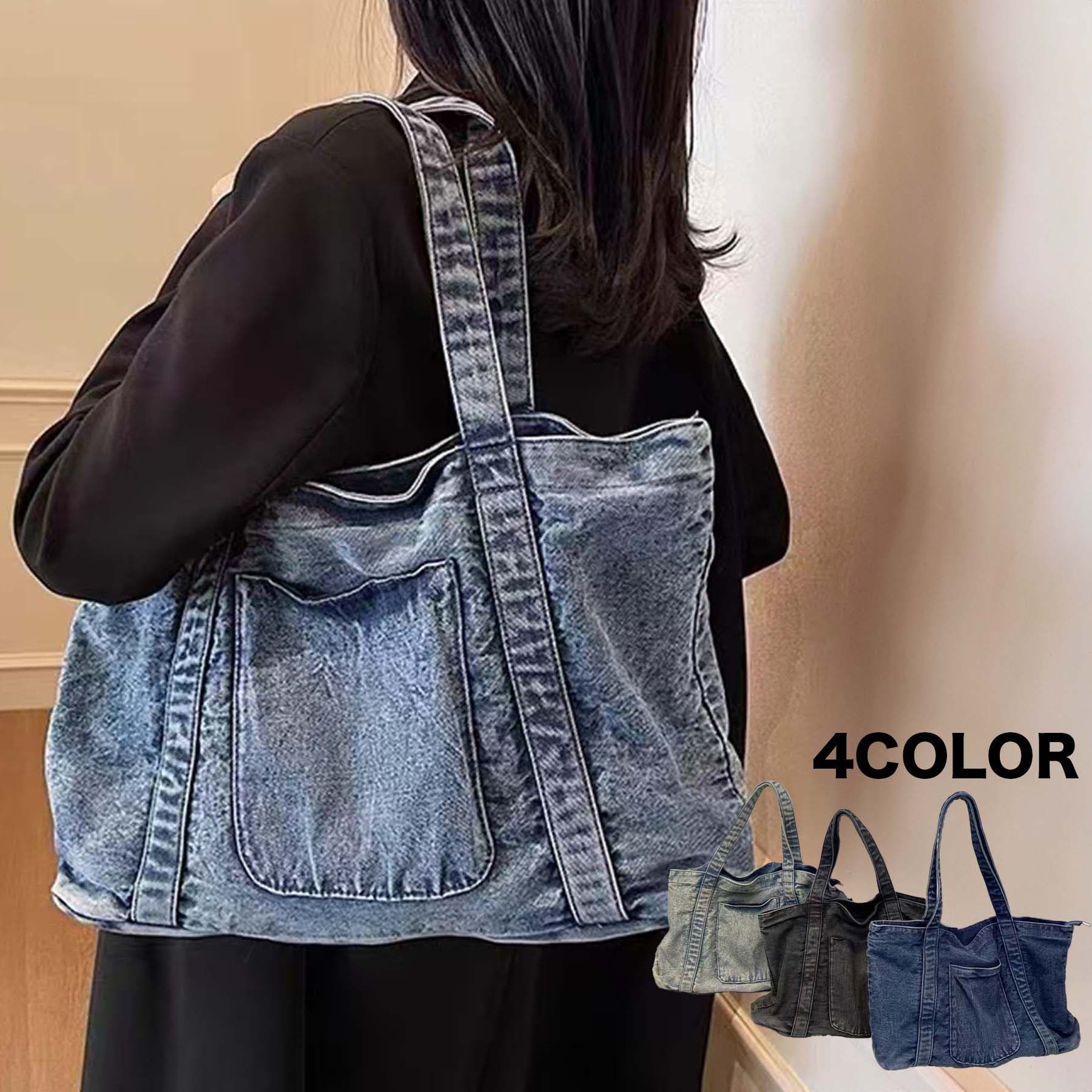 ヴィンテージ風デニムトートバッグ[品番：XT000013278]｜aimoha