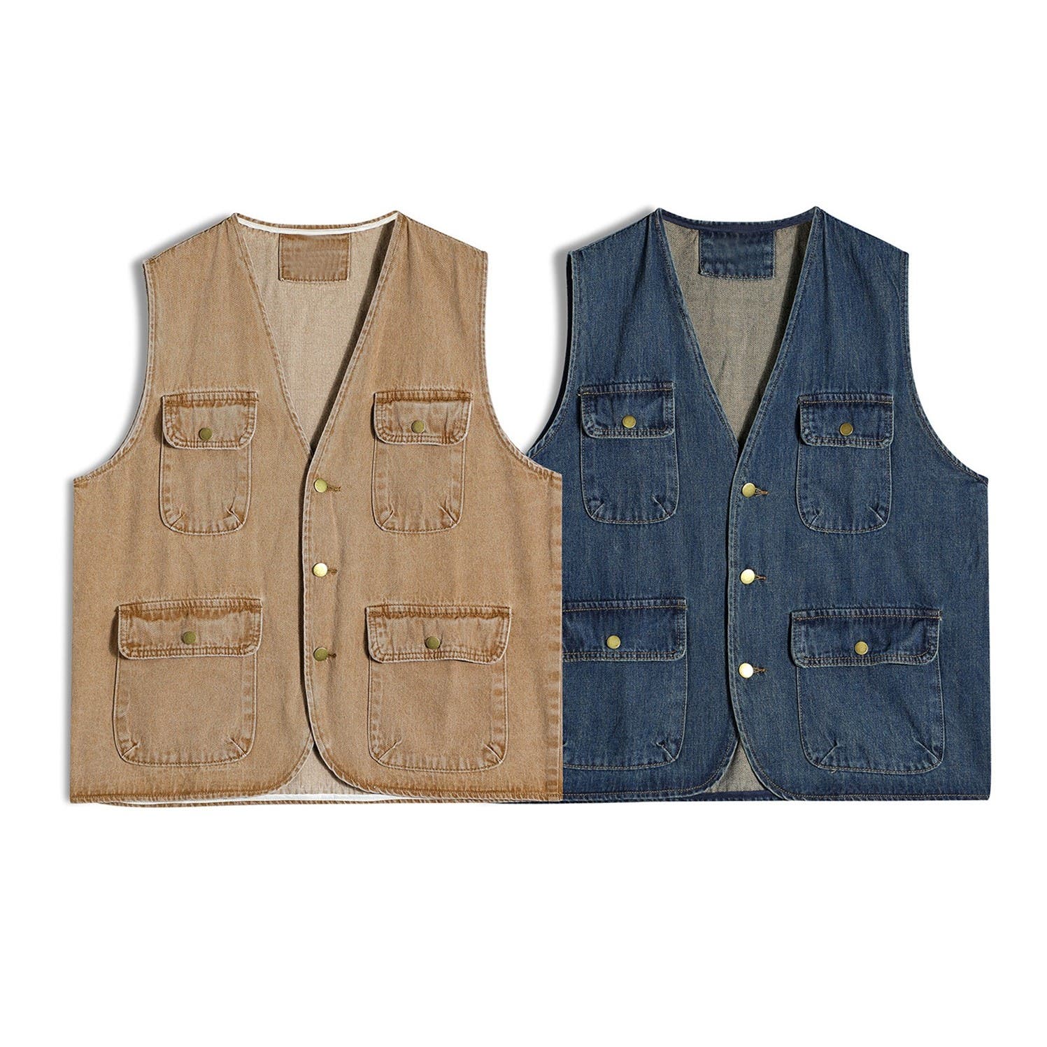 古着 60~80's Cutoff バンTパッチワークデニムジャケット ベスト