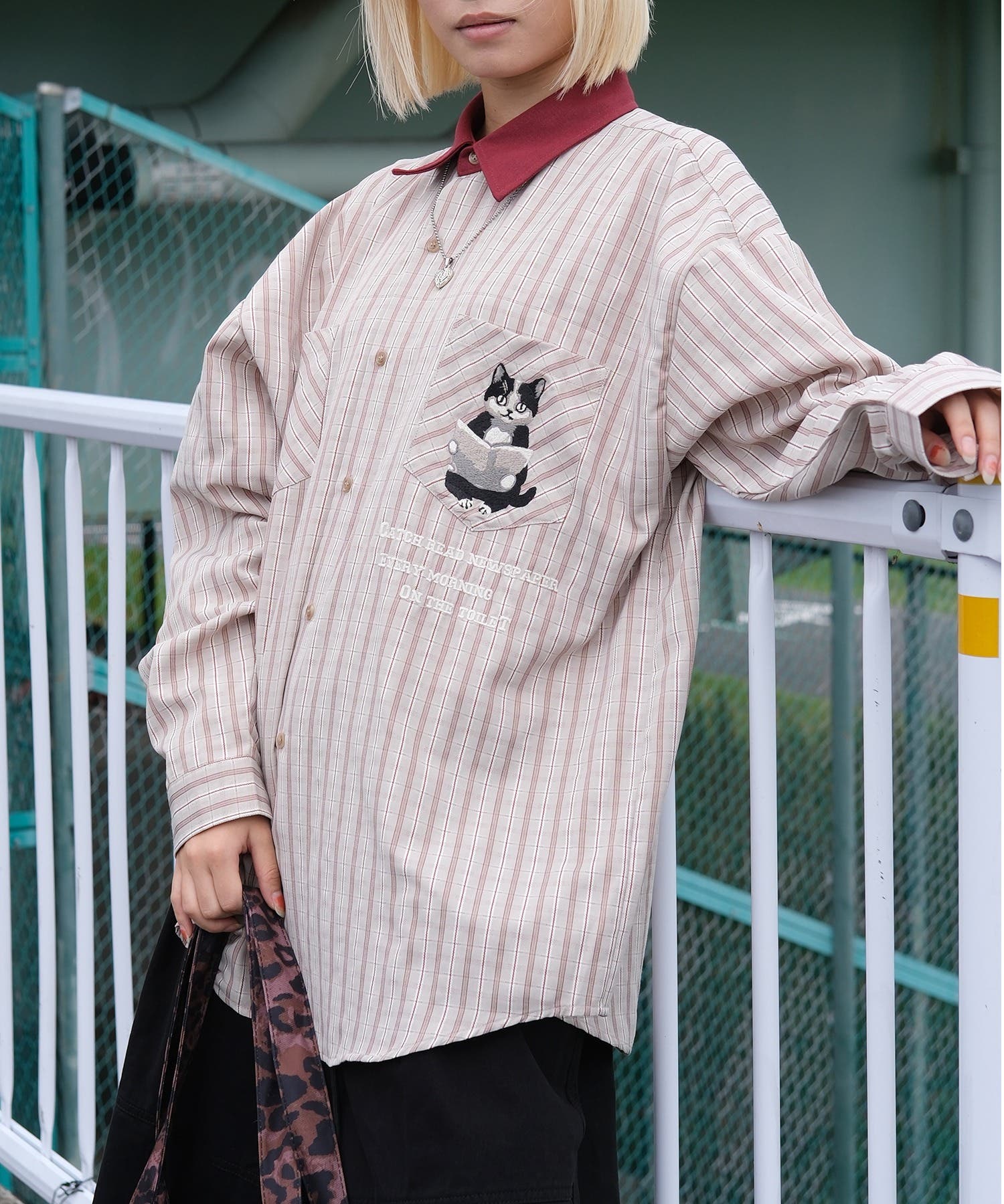 現行45R インドネルのオーシャンシャツ 長袖ロゴ刺繍ネイビー