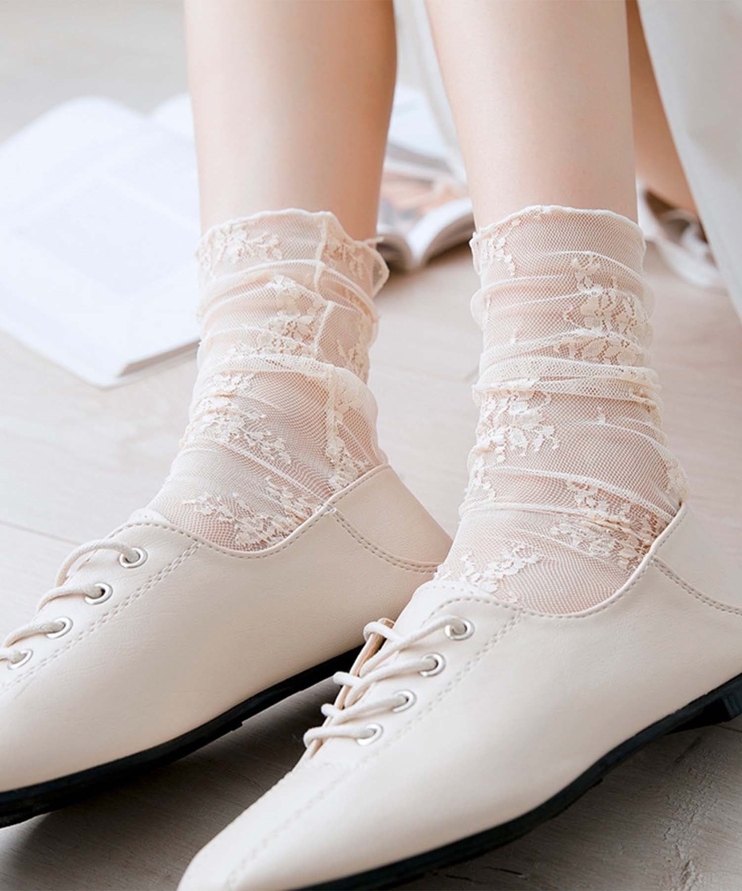 2025 MOSOX NEW COLLECTION]花柄レースソックス[品番：XT000011974