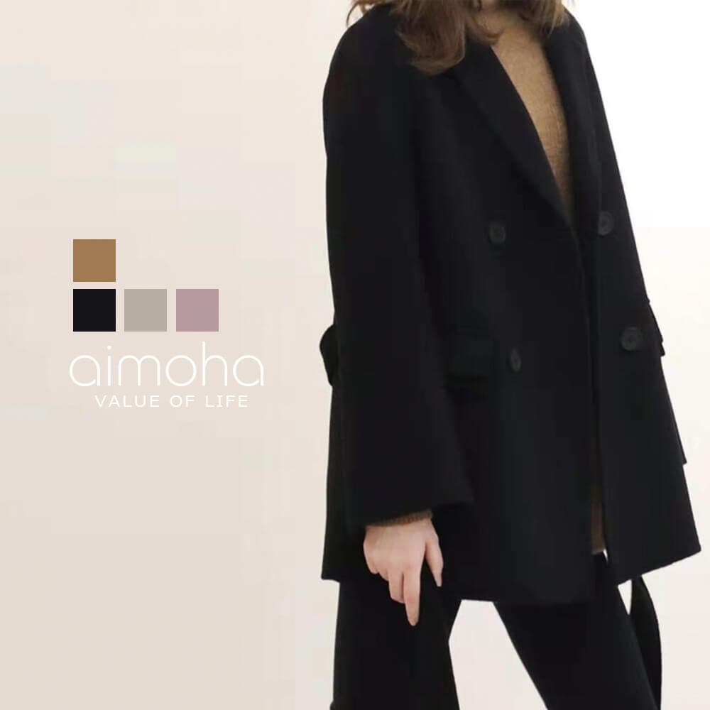 ウエストマークショート丈ウールコートレディース コート ウール[品番