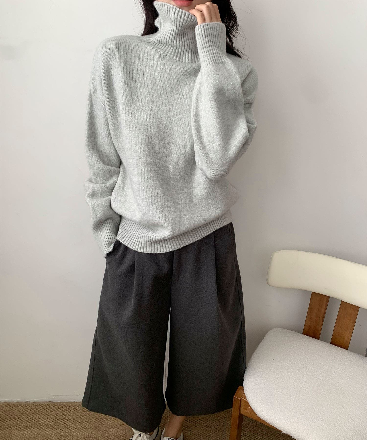 ベーシックタートルネックニットプルオーバー[品番：XT000014956