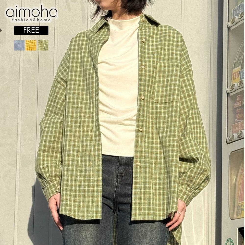 オーバーサイズチェックシャツ[品番：XT000015209]｜aimoha （アイモハ