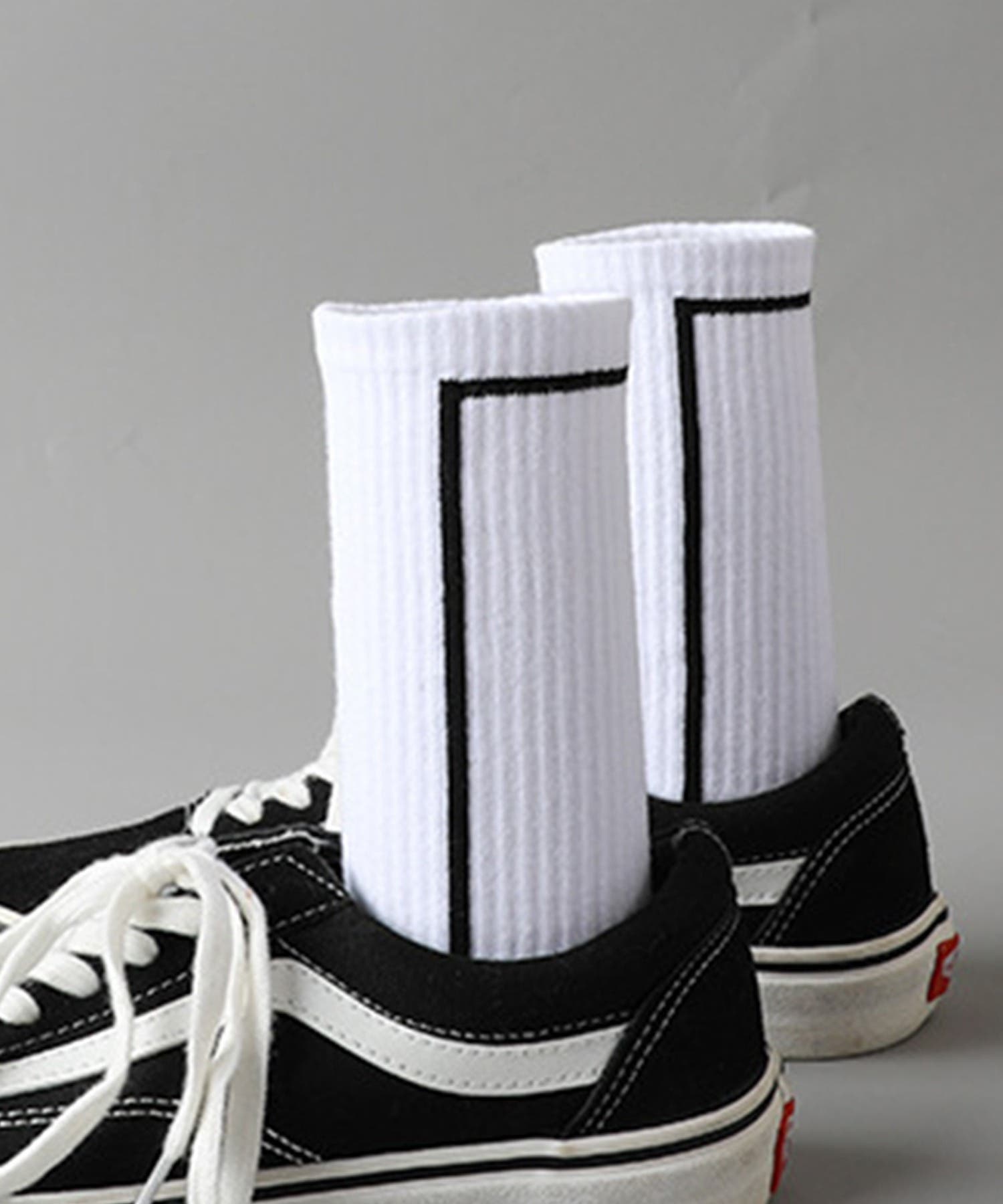 mosox】ラインハイソックス[品番：XT000012352]｜aimoha