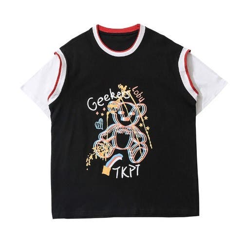 レイヤード風バスケット服ユニフォーム半袖tシャツ 韓国