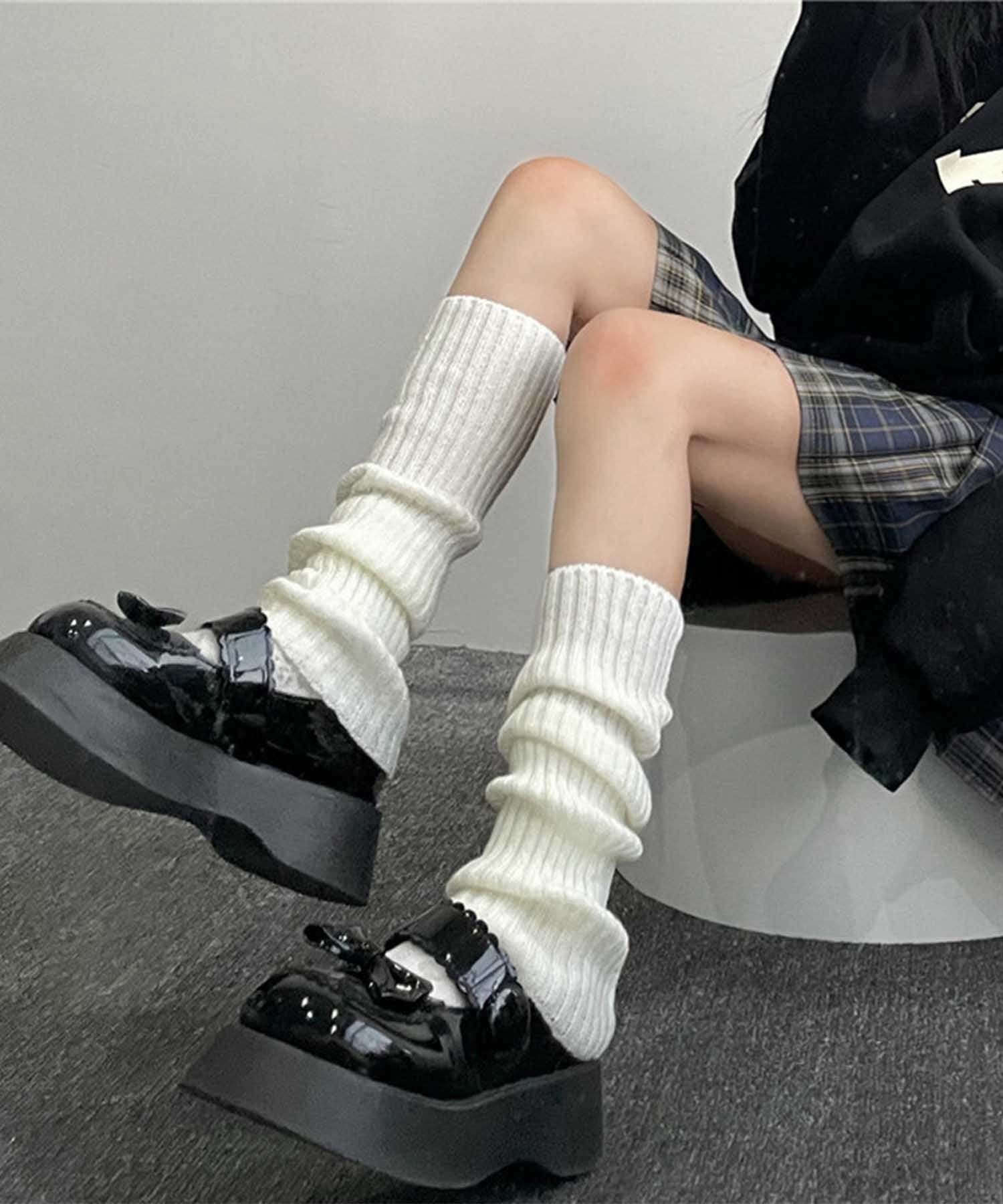 HOOK】for girls リブ編み無地レッグウォーマー[品番：XT000011961