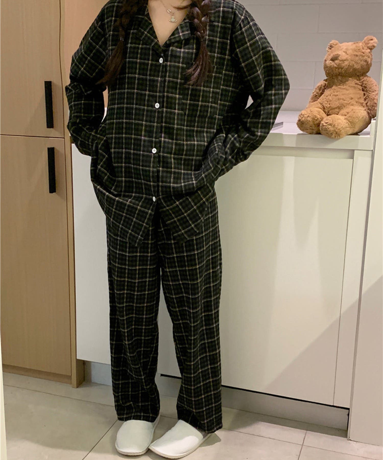 記名あり　パジャマセット マシュマロガーゼ先染めレディスパジャマシャツ 上下別売