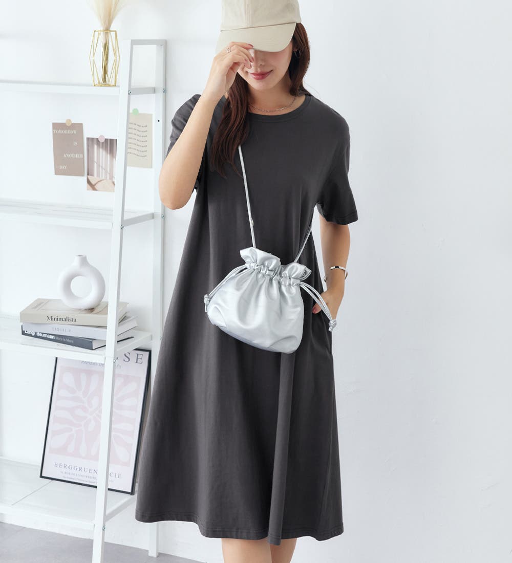 綿100％ポケット付Aラインワンピース[品番：ATTW0007698]｜Viola e