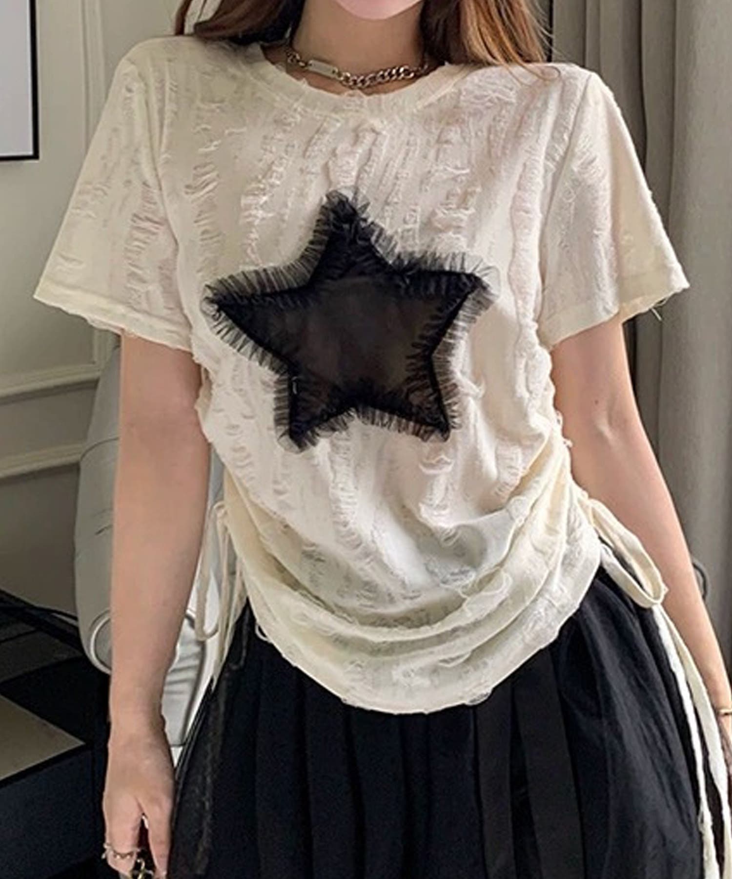 GALLERY DEPT.★Rush ダメージ加工 半袖Tシャツ 送関込み GALLERY DEPT. RETOUCHE CUT OFF | MULTI