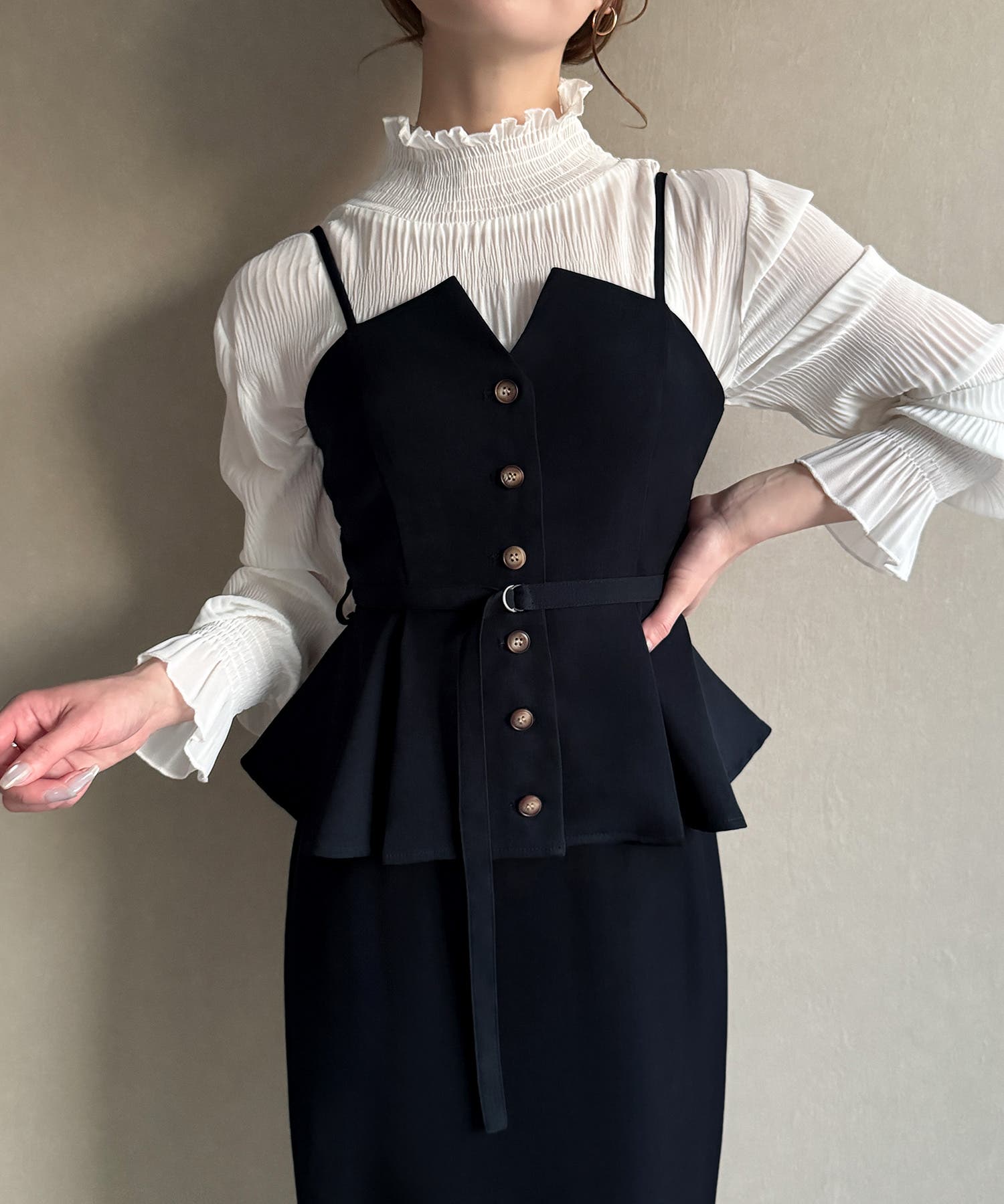 ペプラムビスチェ+タイトスカートset[品番:AMTW0012177 ペプラムビスチェ+タイトスカートset[品番:AMTW0012177