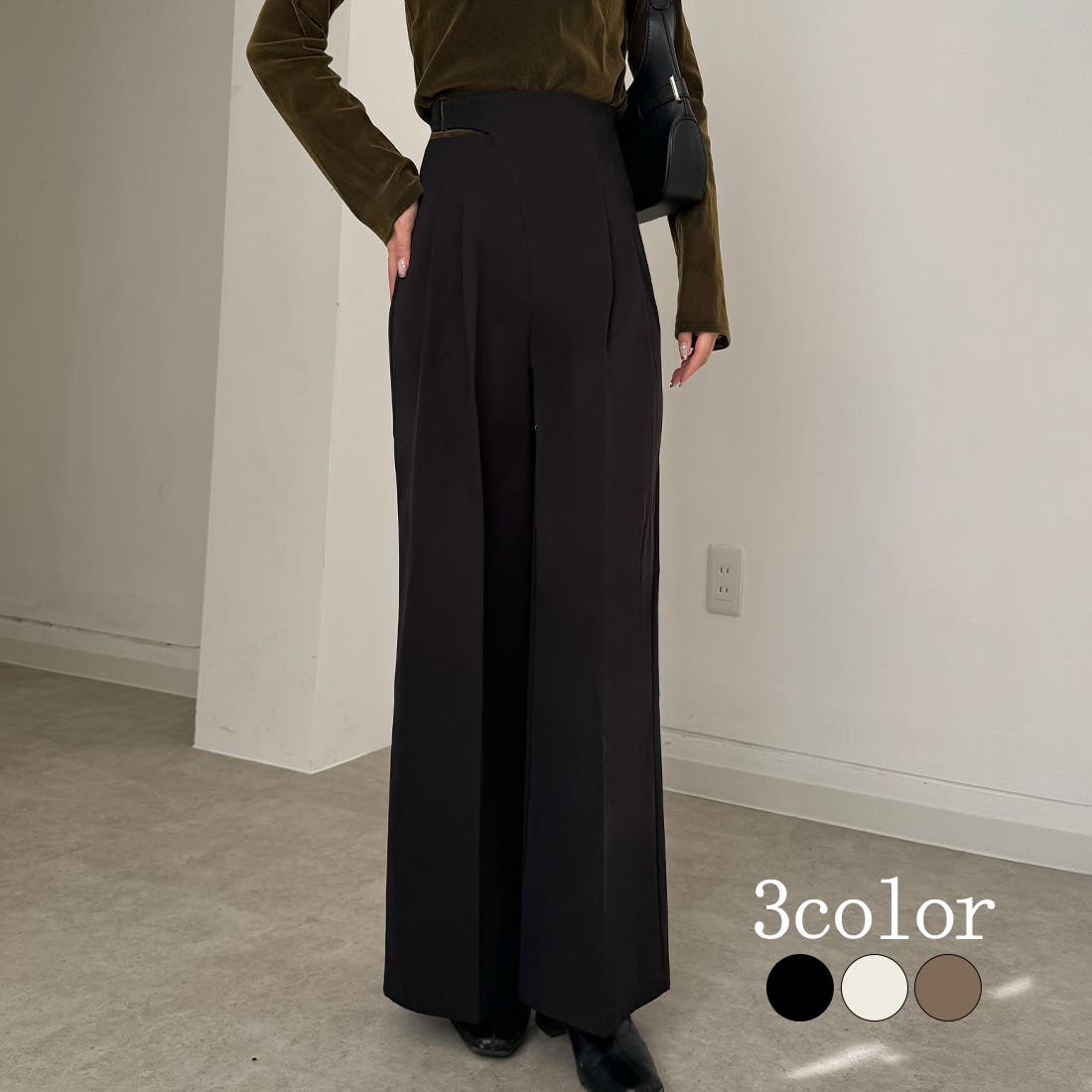 ハイウエストカットパンツ[品番：AMTW0010400]｜JUNOAH（ジュノア ）の