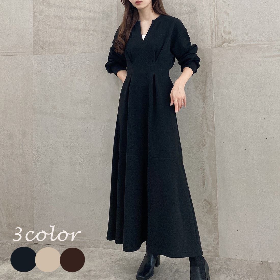 【美品】Moredde 上品キーネックのワンピース Moredde マタニティ・産後使える 授乳が簡単 上品キーネックの