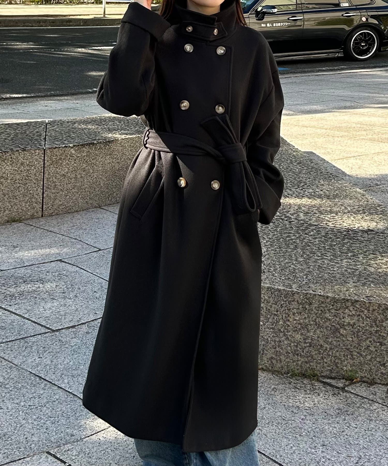 2wayスタンドカラーロングコート[品番：AMTW0011644]｜JUNOAH