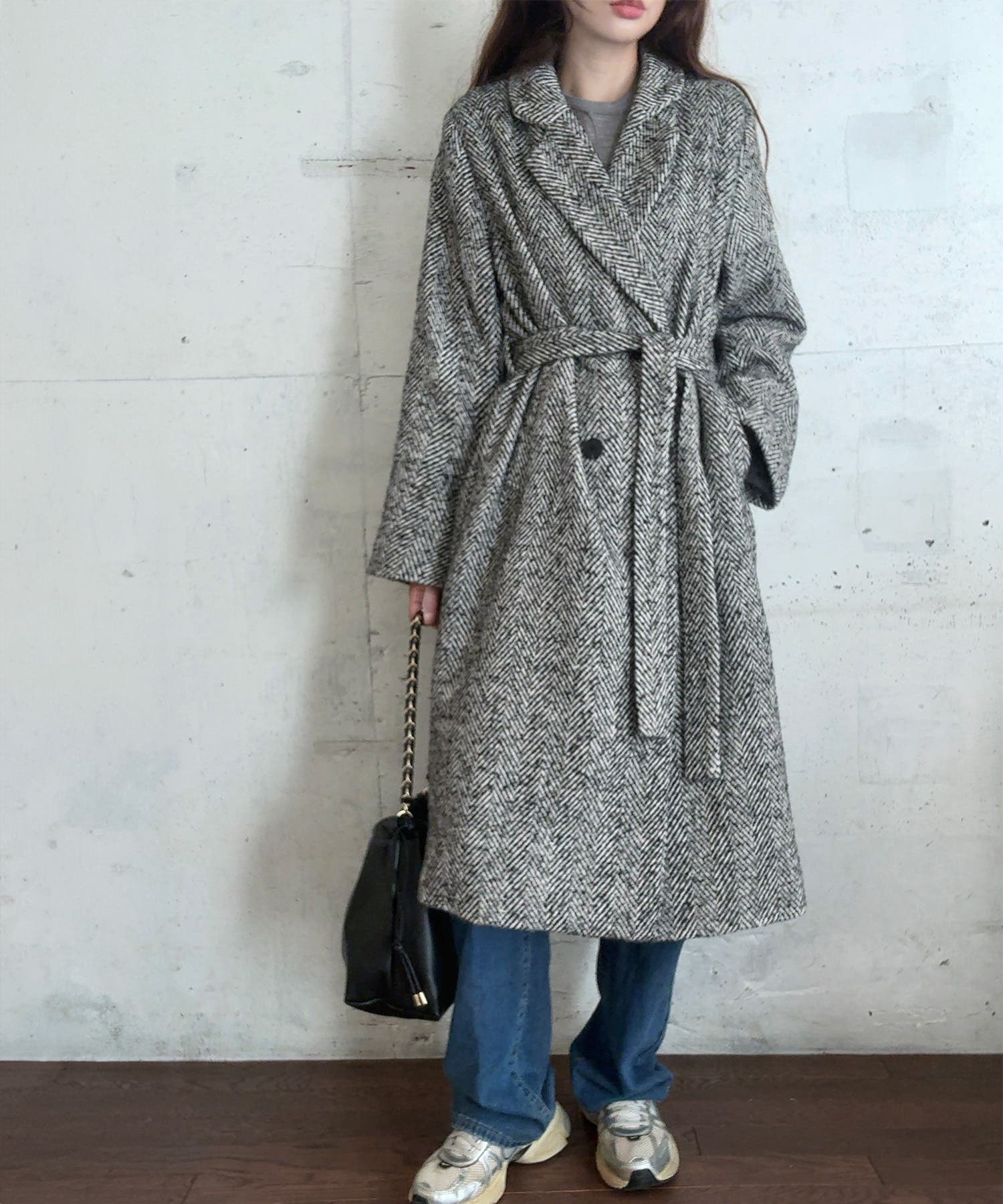 新品同様✨　ロロピアーナ　ジランダー　ロング　コート　ステンカラー　ヘリンボーン select MOCA by son（セレクトモカバイソン）の「ヘリンボーンロング