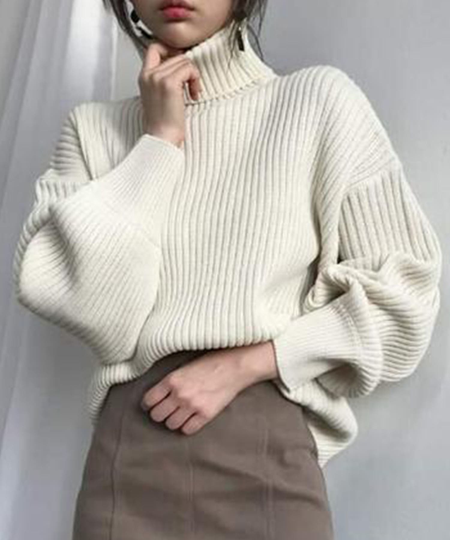 タートルネックリブニット[品番：AMTW0002857]｜AMOUR BOX（アムール