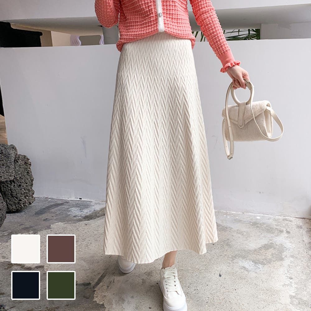 ニットフレアスカート 秋 冬[品番：AMSW1777776]｜Amulet