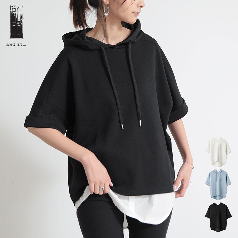 新品】yort ドルマンパーカーブルゾン