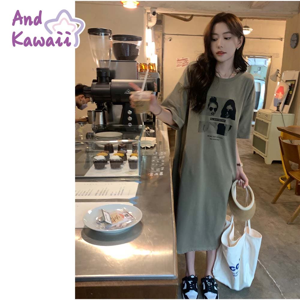 ワンピース Tワンピ ひざ丈ワンピ[品番：AKIW0004503]｜And Kawaii